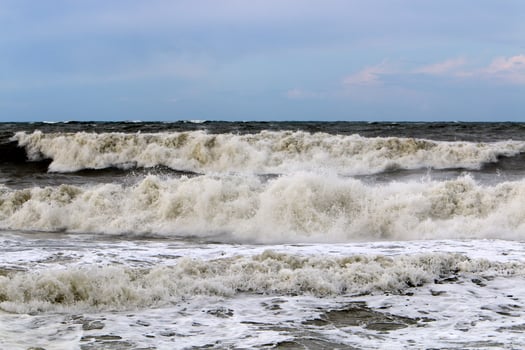 Storm on the Mediterranean Sea in northern Israel. photo