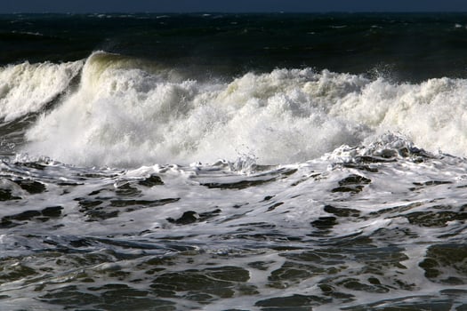 Storm on the Mediterranean Sea in northern Israel. photo