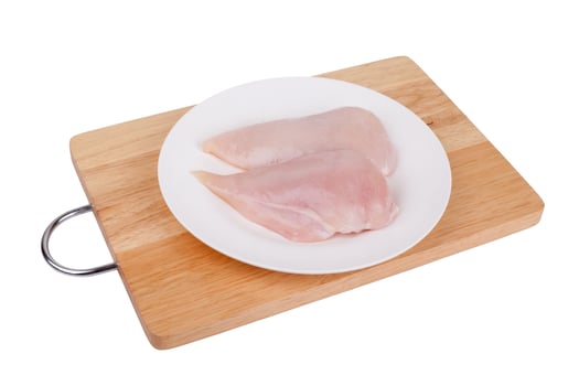 Raw chicken breast fillets photo