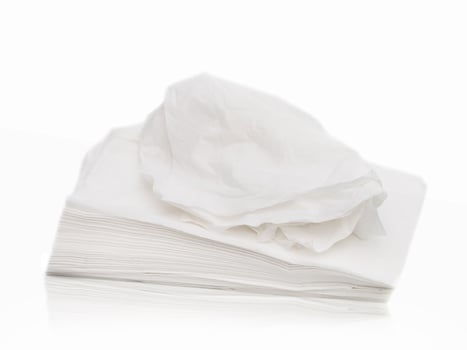 Tissue paper isolated on white background photo