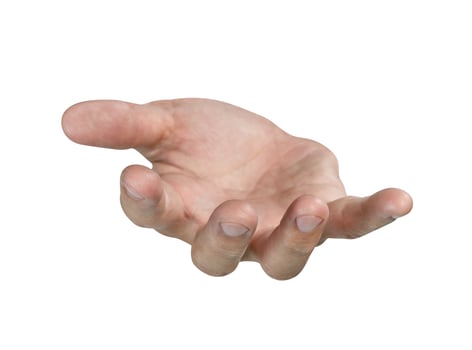 open the palm of the hand isolated on white background,clipping path photo
