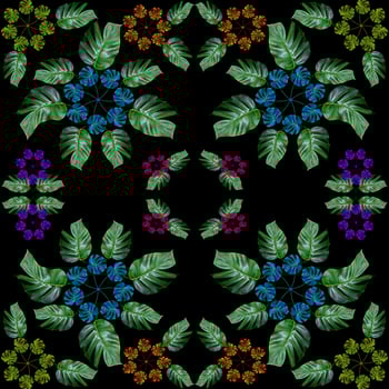 seamless of tropical exotic plant leaf,green leaves pattern are made new color for nature concept,abstract background for textile and fabric design photo