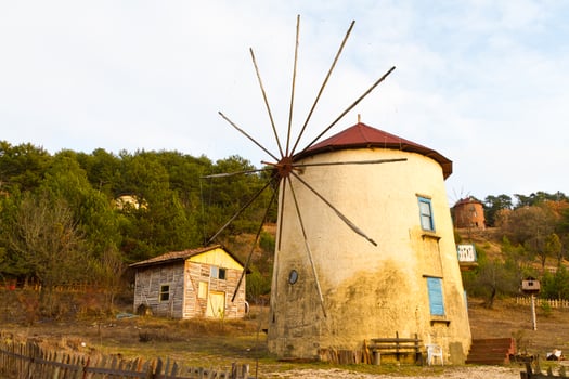Windmill from Cubuk Lake, Turkey photo