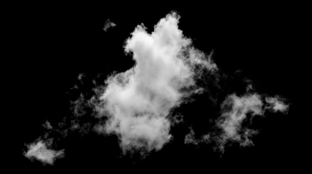 White cloud isolated on black background,Textured smoke,brush effect photo
