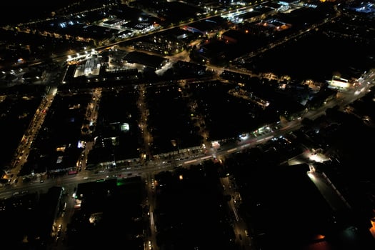 Night Aerial Footage of Luton City of England photo