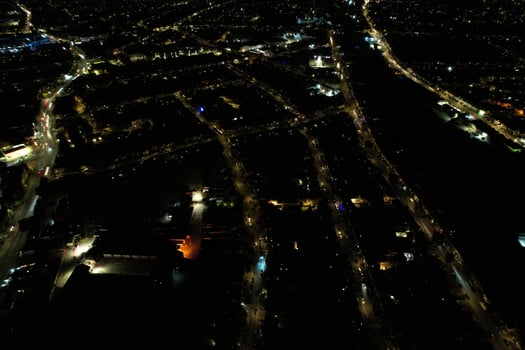 Night Aerial Footage of Luton City of England photo