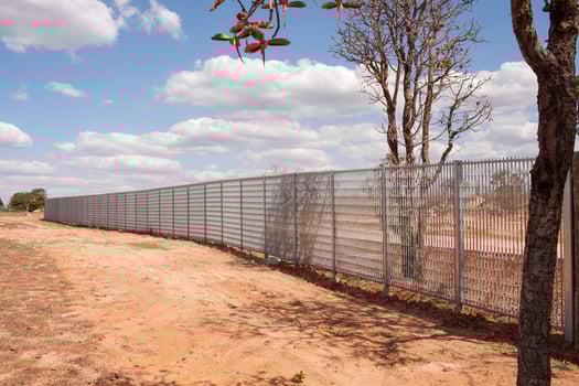 The Heavy Duty Metal Fencing that goes around all of Brule Marx Park in the Northwest of Brasilia, Brazil photo