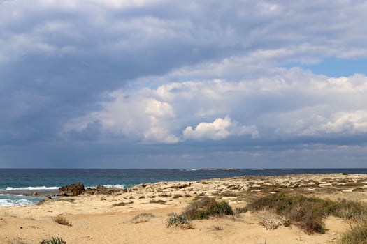 Clouds in the sky over the Mediterranean Sea. photo