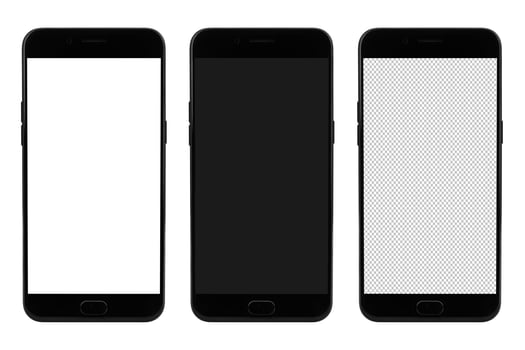 Modern smart phone on blank screen for mockup photo