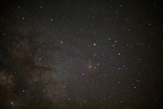 Close - up Milky Way galaxy, Long exposure photograph, with grain. photo