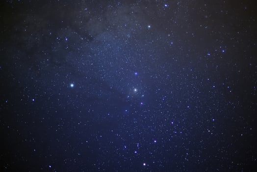 The center of milky way galaxy. Long exposure photograph.with grain photo