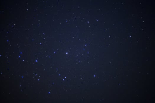 Star in night sky and milky way galaxy. Long exposure photograph.with grain photo
