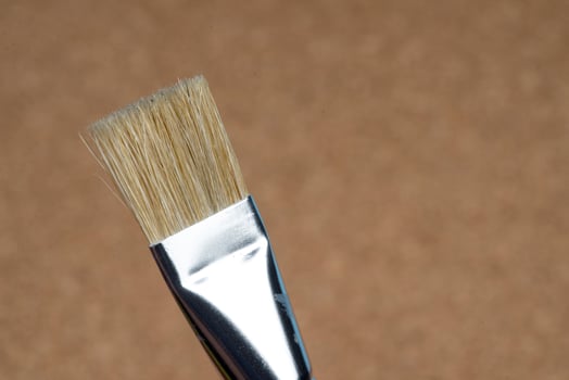 detail of brush bristles on cork background photo