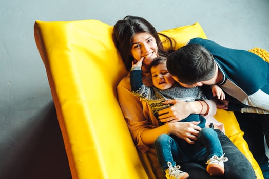 Young family having fun photo