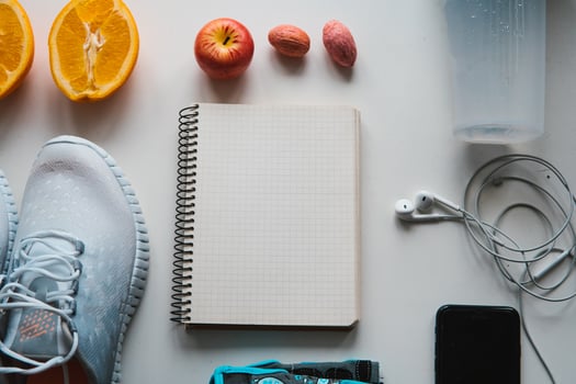 Workout and fitness,Planning control diet concept. photo