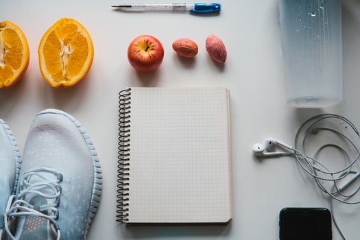 Workout and fitness,Planning control diet concept. photo