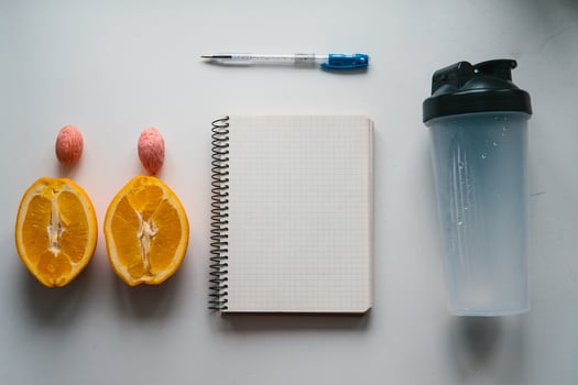 Workout and fitness,Planning control diet concept. photo