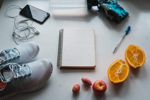 Workout and fitness,Planning control diet concept. photo
