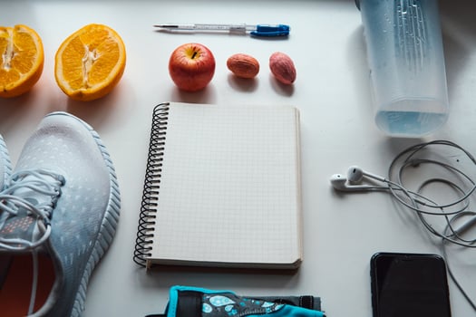 Workout and fitness,Planning control diet concept. photo