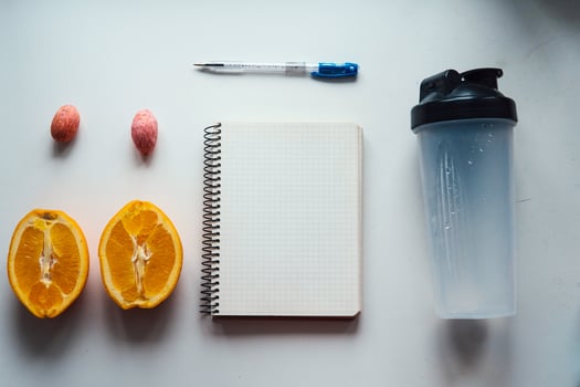 Workout and fitness,Planning control diet concept. photo