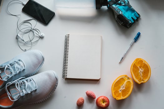 Workout and fitness,Planning control diet concept. photo