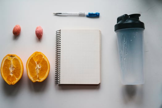 Workout and fitness,Planning control diet concept. photo