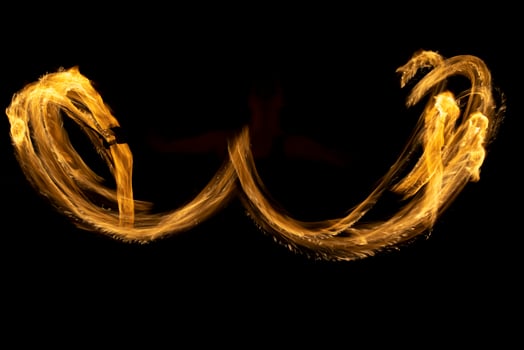 Fire on black background. Lines of flame. Fuel combustion. photo