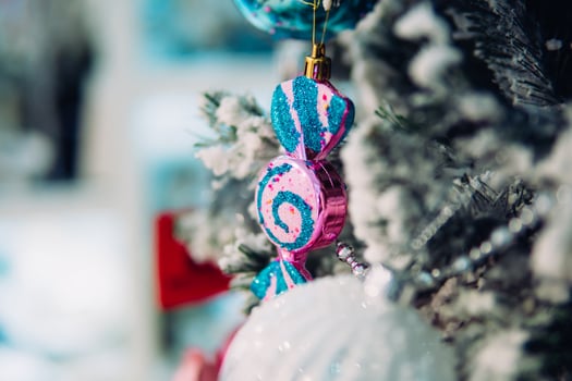 Christmas tree branch with toys photo