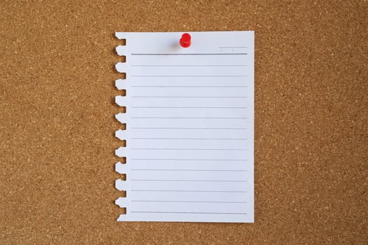 collection of colorful variety. paper note pad reminder sticky notes pin paper yellow on cork bulletin board photo