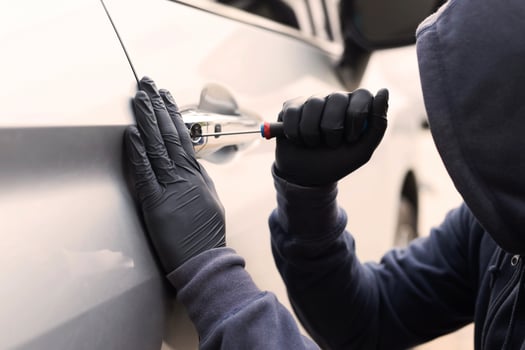 Car thieves parked in the market photo