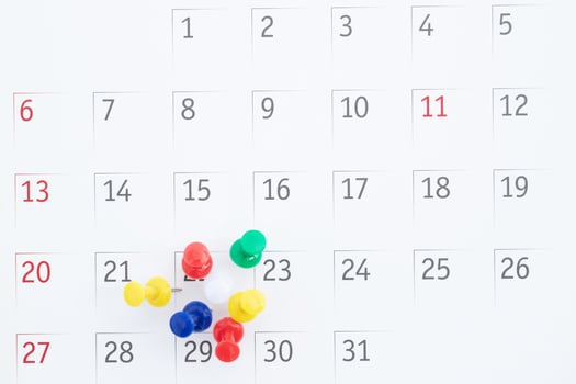 holiday calendar with work day photo