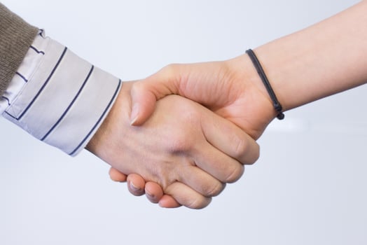 Handshake agreement from two man photo