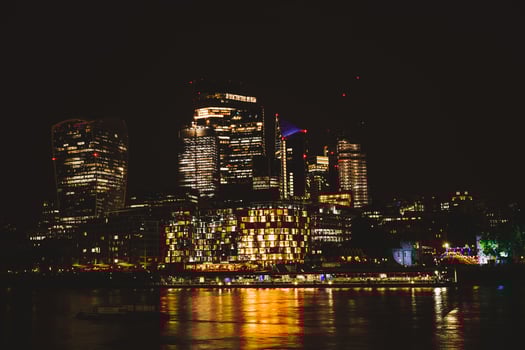 London city at night, United Kingdom photo