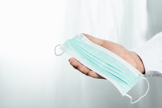 Doctor is wearing masks to prevent covid 19 photo