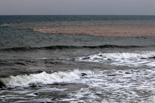 Coast of the Mediterranean Sea in northern Israel. photo