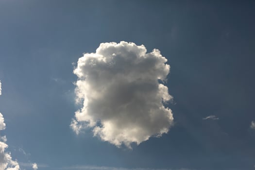 Cloud in sky. Strange cloud. Details of summer weather. photo