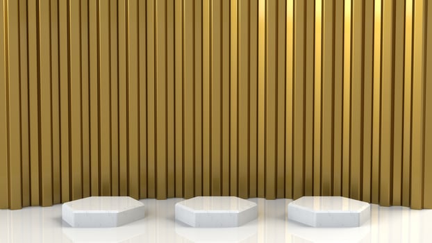 Golden Mockup Platform Podium For Product Presentation Abstract Element Background Template photo