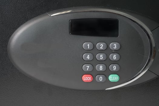 Safe dial lock close up background photo