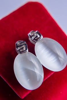 silver and crystal earrings photo