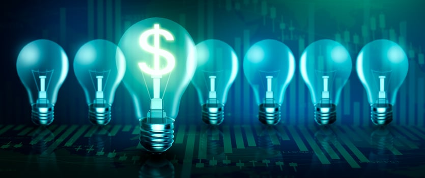 Money making idea and Growth of dollar exchange rate Concept. photo