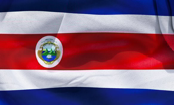 Costa Rica flag - realistic waving fabric flag photo