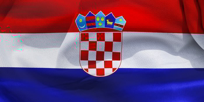 3D-Illustration of a Croatia flag - realistic waving fabric flag photo