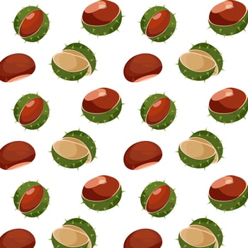 Chestnut pattern background set. Collection icon chestnut. Vector photo