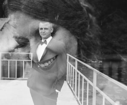 Double exposure wedding photo