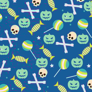 Ghost Spiderweb Black skull Pumpkin Bat Spider candies Horror Happy Halloween Pattern Background photo