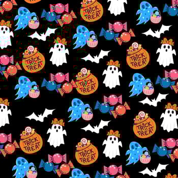 Ghost Spiderweb Black skull Pumpkin Bat Spider candies Horror Happy Halloween Pattern Background photo