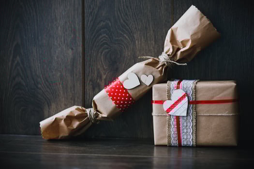 Charming gift for Valentine's Day. Designed in rustic style. photo