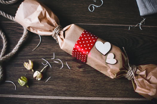 Charming gift for Valentine's Day. Designed in rustic style. photo
