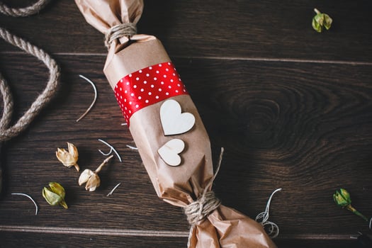 Charming gift for Valentine's Day. Designed in rustic style. photo