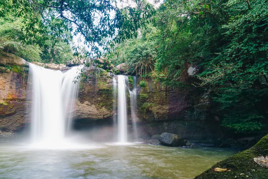 Haew Suwat Waterfall at Khao Yai National Park in Thailand photo